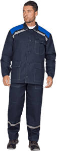 Костюм мужской МОНТАЖ от механических воздействий и ОПЗ (куртка, брюки), цвет темно-синий/василек