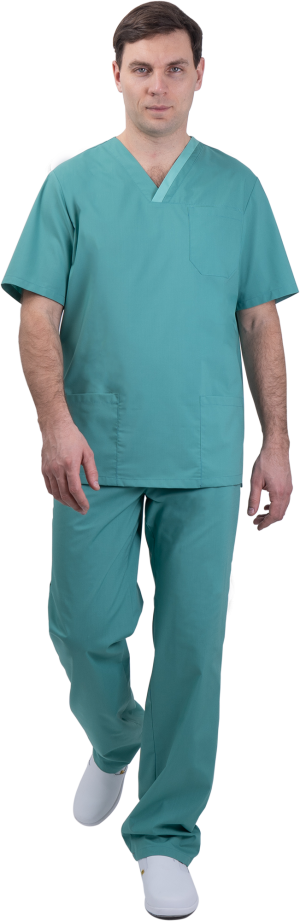 Костюм мужской ХИРУРГ МЕДИКАЛ от ОПЗ (блуза, брюки), зелёный
