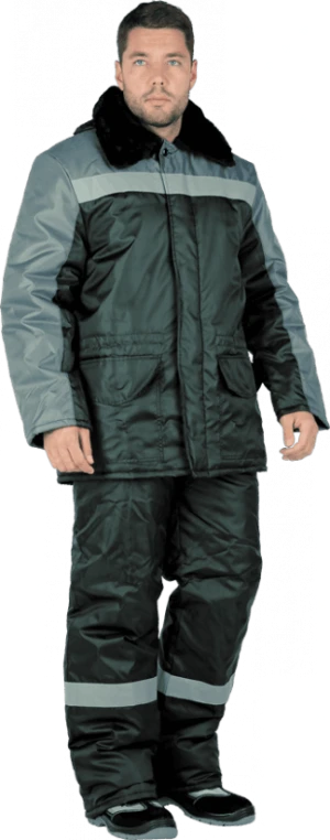 Костюм РЕГИОН зимний, черный-серый Кос 308
