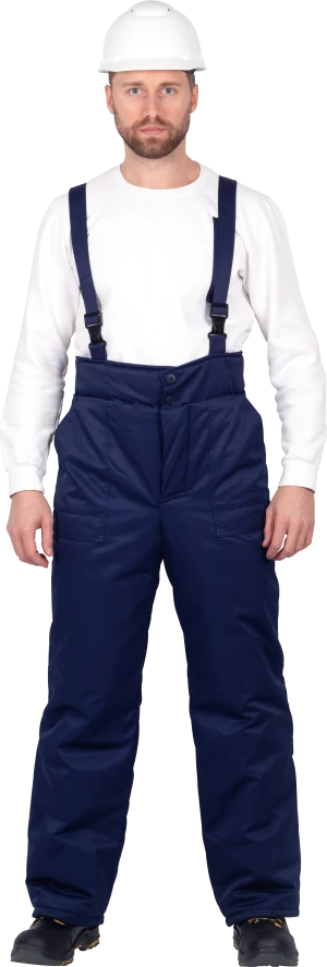 Костюм мужской СПЕЦ от пониженных температур воздуха, механических воздействий и ОПЗ  (куртка, брюки), темно-синий/василёк Кос 611