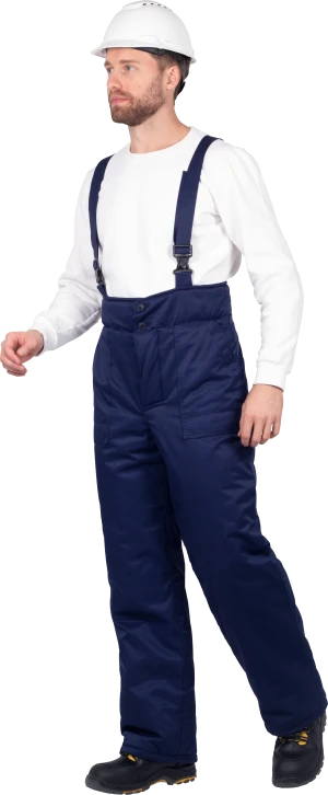 Костюм мужской СПЕЦ от пониженных температур воздуха, механических воздействий и ОПЗ  (куртка, брюки), темно-синий/василёк Кос 611