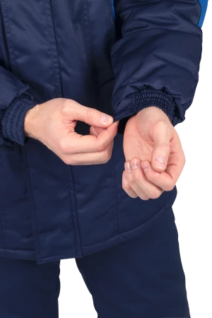 Костюм мужской СПЕЦ от пониженных температур воздуха, механических воздействий и ОПЗ  (куртка, брюки), темно-синий/василёк Кос 611