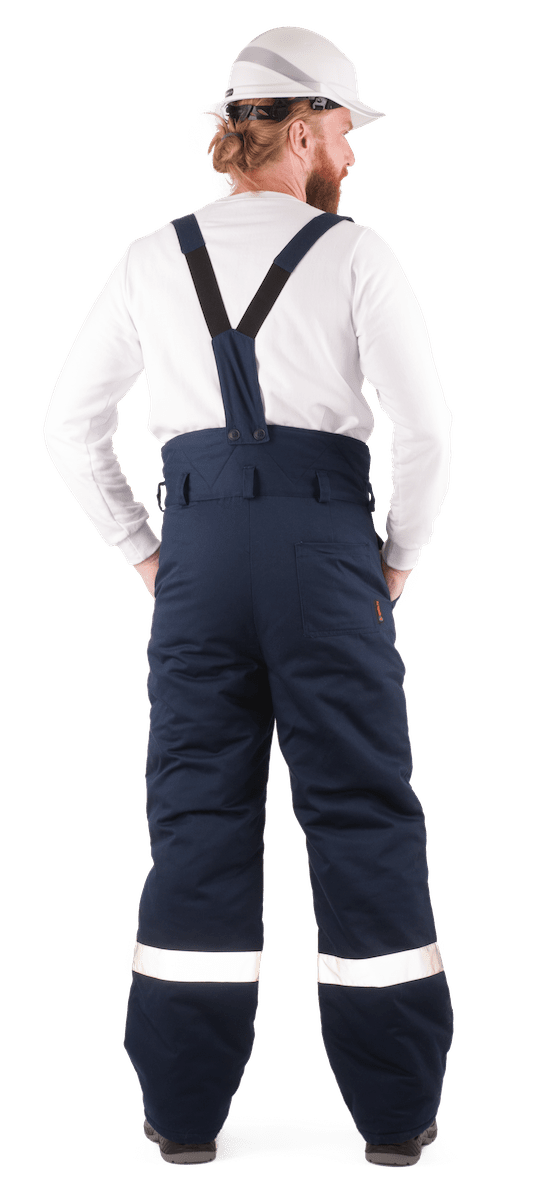 Костюм мужской СИБИРЬ от пониженных температур воздуха и ветра, механических воздействий и ОПЗ (куртка, брюки), темно-синий/красный Кос 912