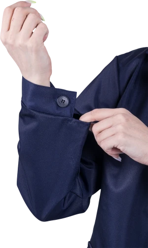 Халат женский от растворов кислот и щелочей, механических воздействий, темно-синий Хал 009