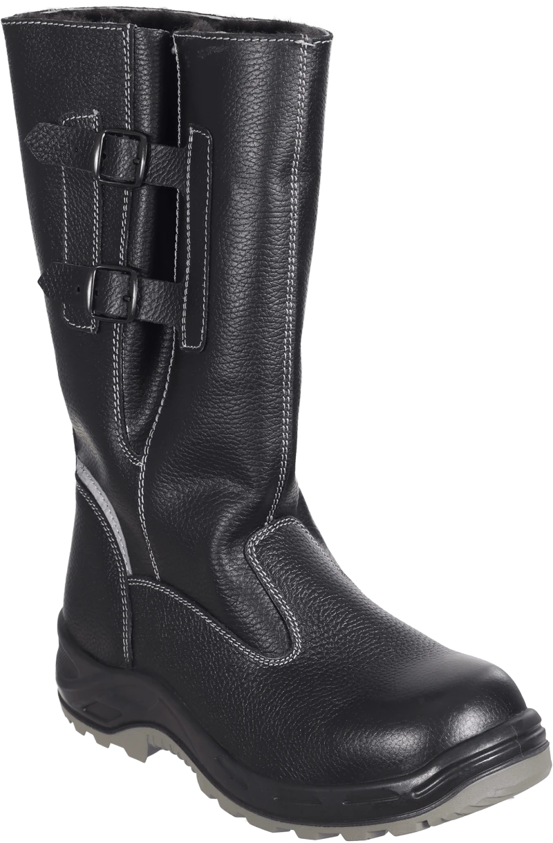 Сапоги TURBO высокие с КП нат. мех, хромовые, ПУ/нитрил (Мод. 126) Сап 126