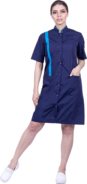 Халат ДИАНА, т/синий-голубой Хал 818