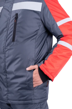 Костюм РОУД зимний, т/серый-красный Кос 488