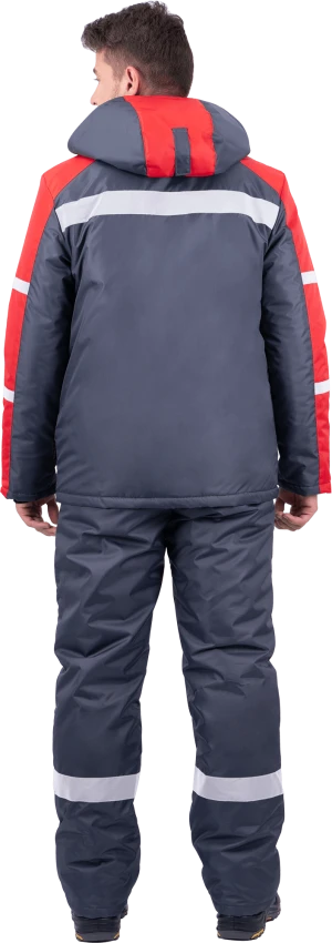 Костюм РОУД зимний, т/серый-красный Кос 488