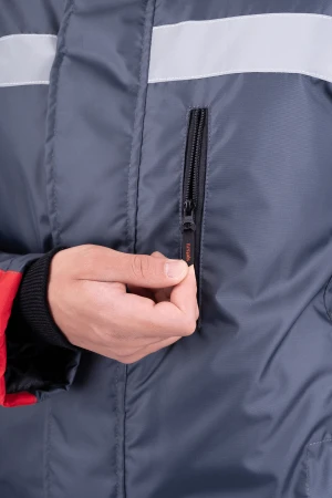 Костюм РОУД зимний, т/серый-красный Кос 488