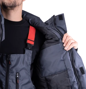 Костюм РОУД зимний, т/серый-красный Кос 488