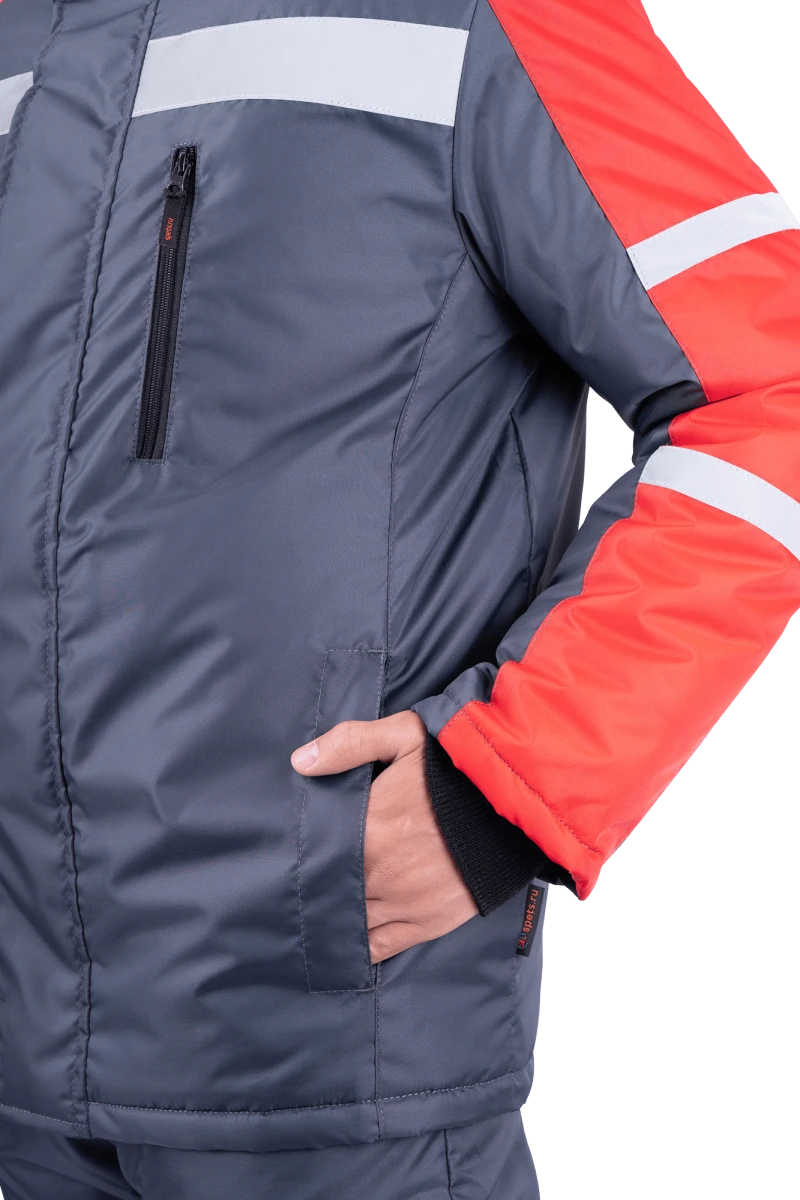 Костюм РОУД зимний, т/серый-красный Кос 488