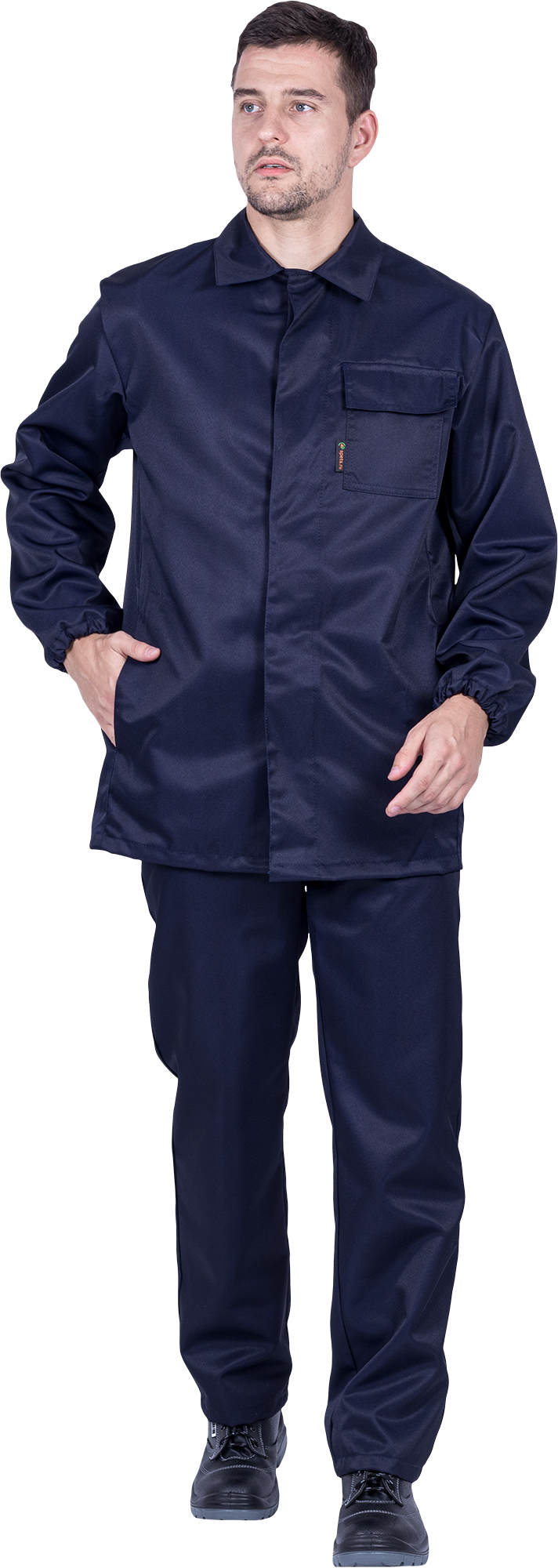 Костюм мужской от растворов кислот и щелочей, механических воздействий, (куртка, брюки), темно-синий