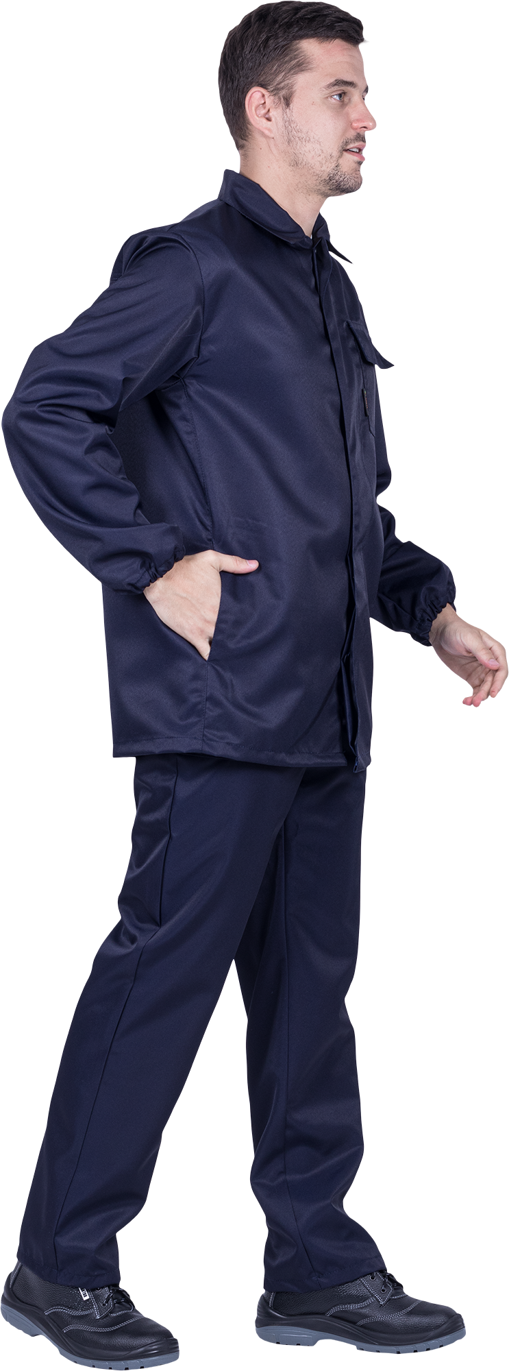 Костюм мужской от растворов кислот и щелочей, механических воздействий, (куртка, брюки), темно-синий