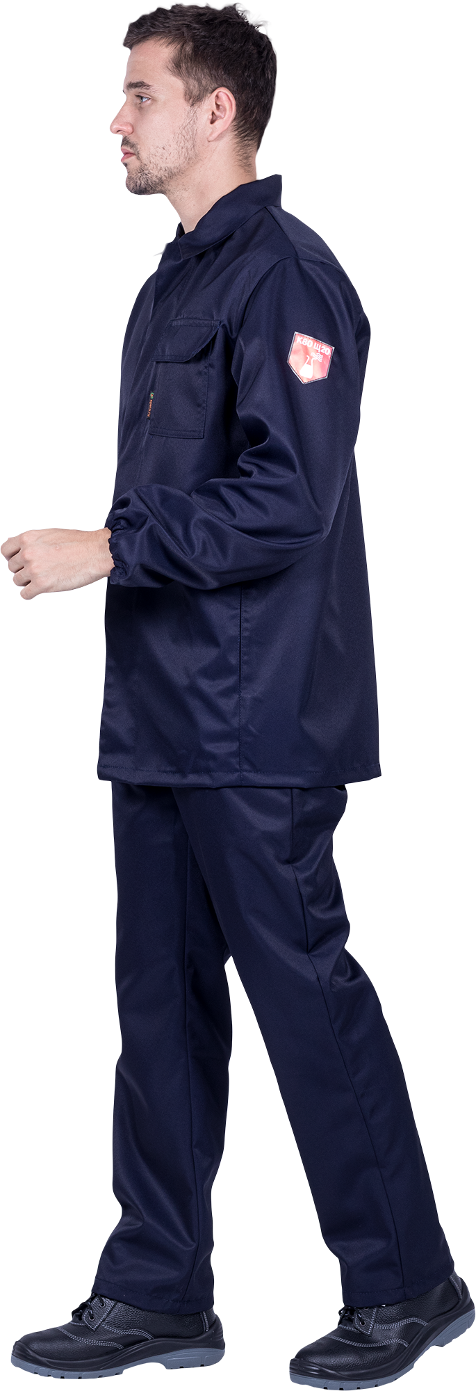 Костюм мужской от растворов кислот и щелочей, механических воздействий, (куртка, брюки), темно-синий