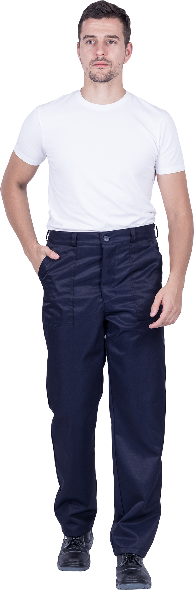 Костюм мужской от растворов кислот и щелочей, механических воздействий, (куртка, брюки), темно-синий