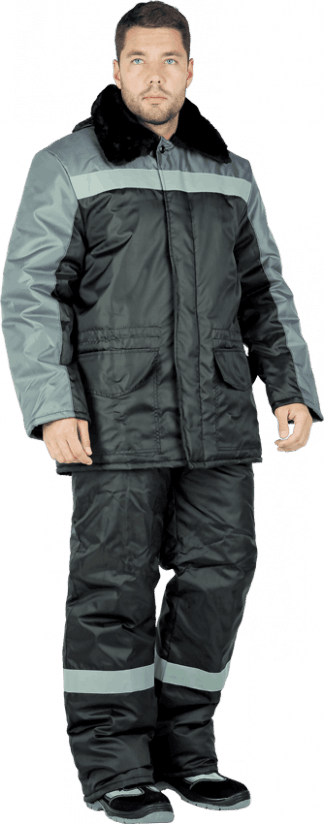 Куртка РЕГИОН зимняя, черный-серый Кур 314