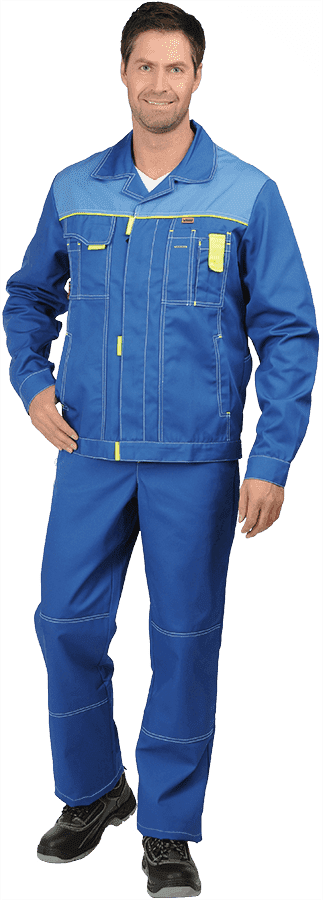 Куртка мужская ТУРБО от механических воздействий и ОПЗ, василёк