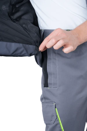 Жилет мужской ЭДВАНС утепленный,  серый/темно-серый/лимонная отделка Жил 655