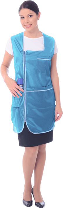 Халат ЗОЛУШКА нейлоновый, бирюза, на молнии Хал 819.01