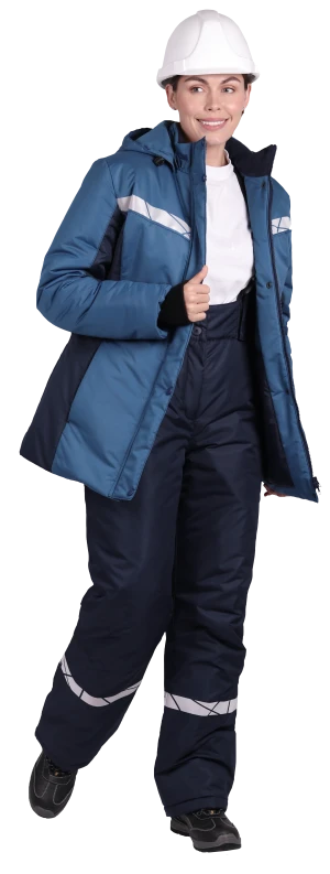 Куртка ВИРАЖ НЕО зимняя, морская волна-т/синяя, женская Кур 226