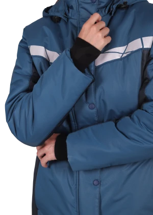 Куртка ВИРАЖ НЕО зимняя, морская волна-т/синяя, женская Кур 226