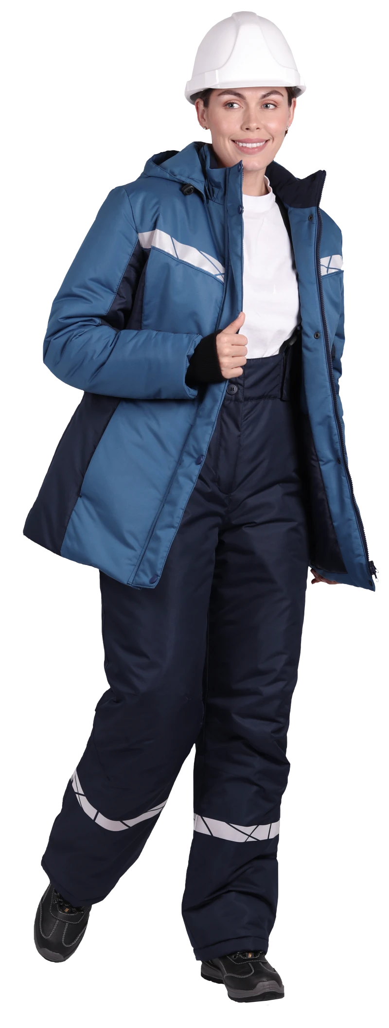 Куртка ВИРАЖ НЕО зимняя, морская волна-т/синяя, женская Кур 226