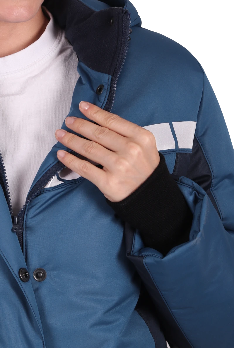 Куртка ВИРАЖ НЕО зимняя, морская волна-т/синяя, женская Кур 226