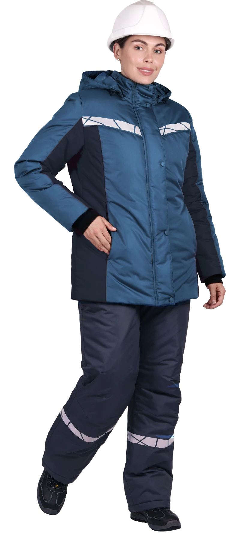Куртка ВИРАЖ НЕО зимняя, морская волна-т/синяя, женская Кур 226
