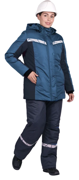 Куртка ВИРАЖ НЕО зимняя, морская волна-т/синяя, женская Кур 226