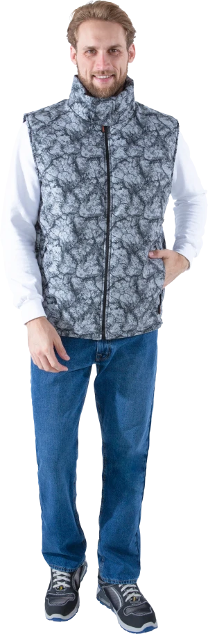 Жилет мужской  САТУРН утеплённый, цвет серый (абстракция) Жил 411