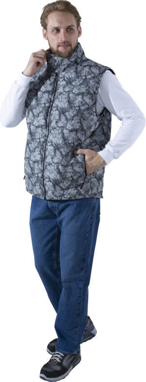 Жилет мужской  САТУРН утеплённый, цвет серый (абстракция) Жил 411