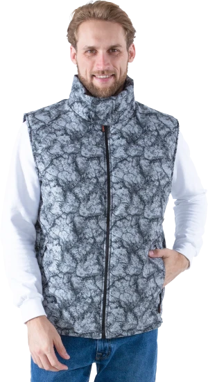 Жилет мужской  САТУРН утеплённый, цвет серый (абстракция)