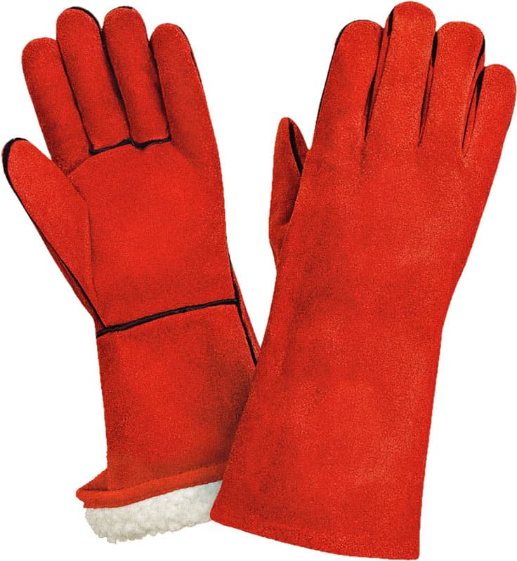 Краги МЕТАЛЛУРГ М, (Т7-11-ru), спилок, 5-ти палые, акриловый (синтетический) мех Пер 258