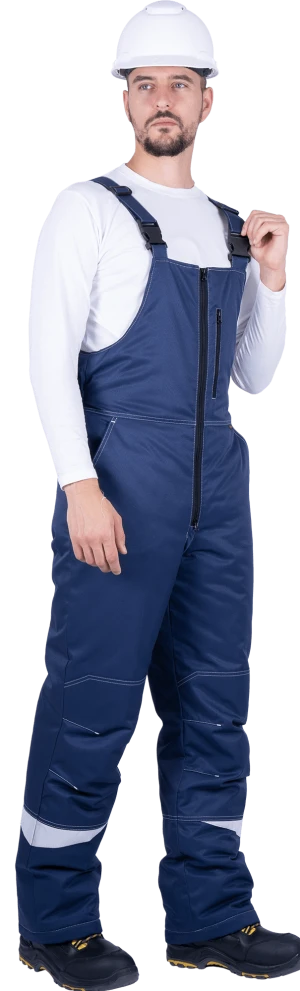 Костюм мужской КМ-10 ЛЮКС от пониженных температур воздуха и ветра, механических воздействий и ОПЗ (куртка, полукомбинезон), синий/василек Кос 211