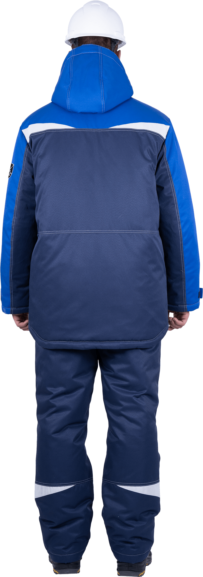 Костюм мужской КМ-10 ЛЮКС от пониженных температур воздуха и ветра, механических воздействий и ОПЗ (куртка, полукомбинезон), синий/василек Кос 211