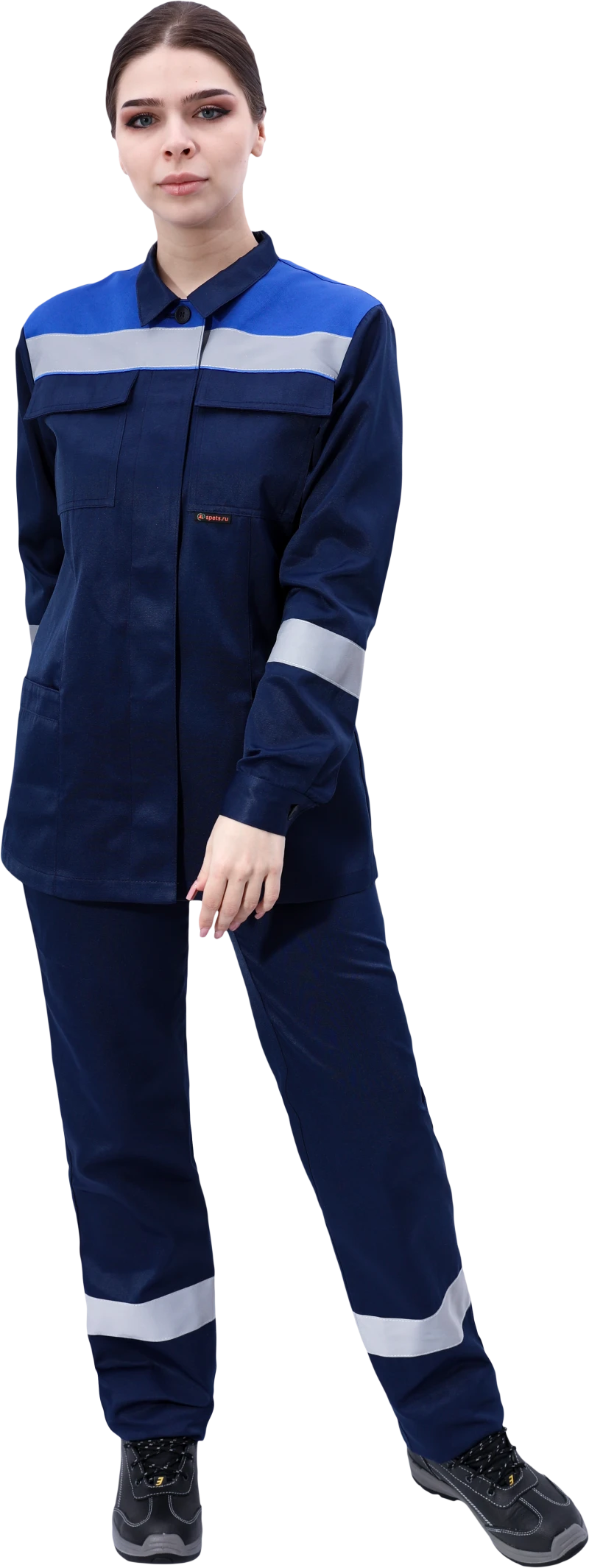 Костюм МАСТЕР ЛЮКС летний, т/синий-василек, женский (Куртка+брюки) Кос 794