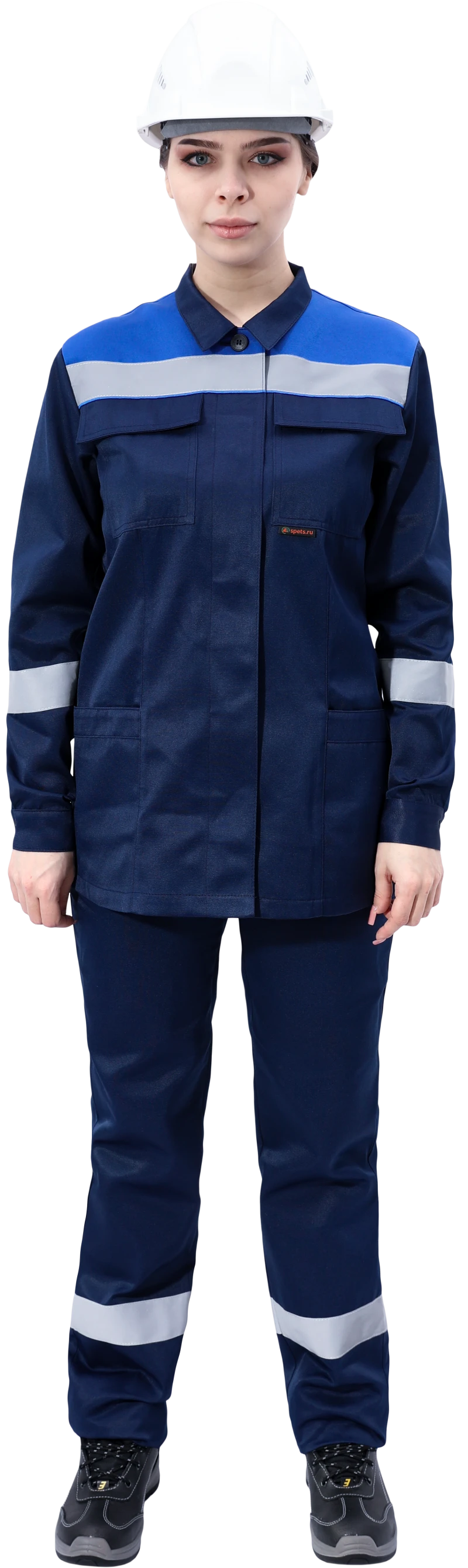 Костюм МАСТЕР ЛЮКС летний, т/синий-василек, женский (Куртка+брюки) Кос 794