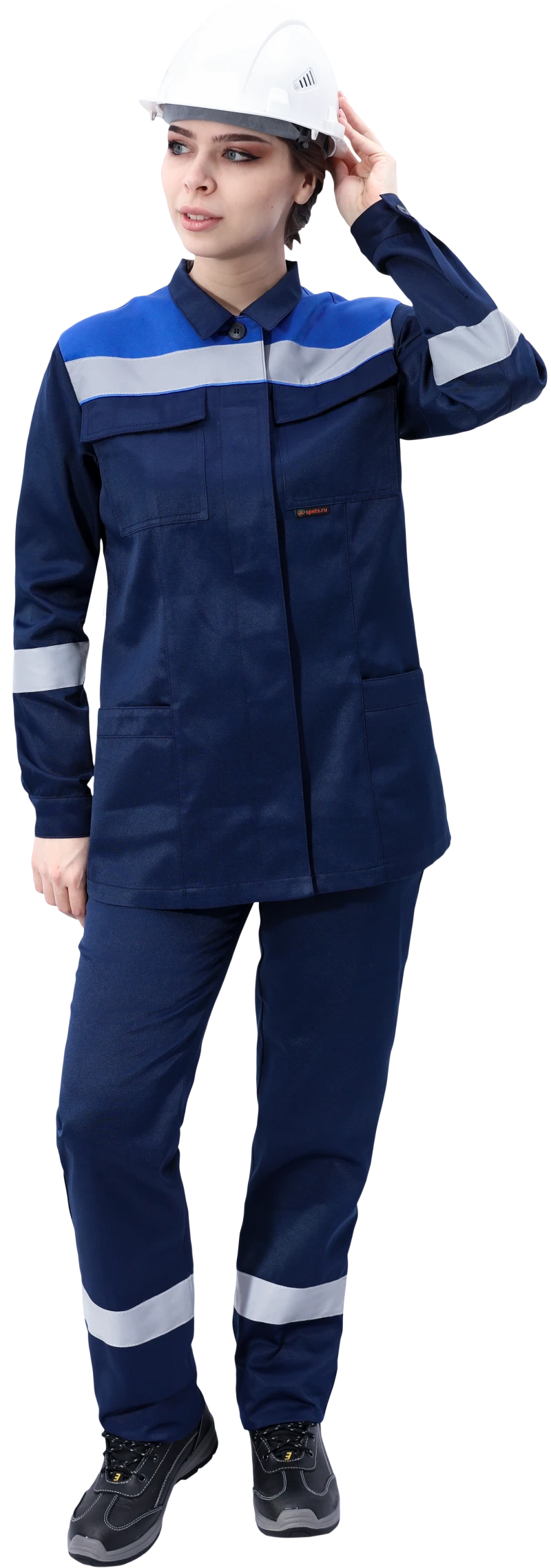 Костюм МАСТЕР ЛЮКС летний, т/синий-василек, женский (Куртка+брюки) Кос 794