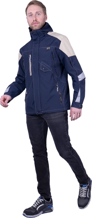 Куртка-штормовка РЕСПЕКТ, синий-бежевый Кур 907