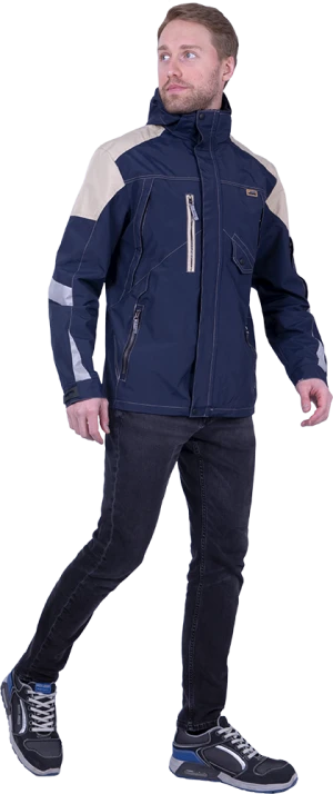 Куртка-штормовка РЕСПЕКТ, синий-бежевый Кур 907