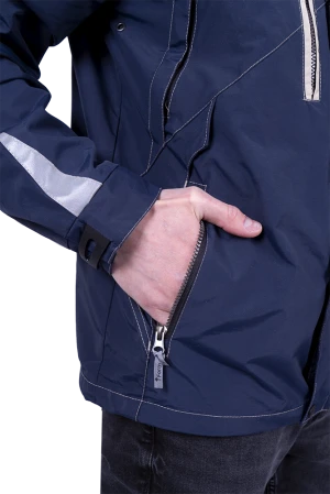 Куртка-штормовка РЕСПЕКТ, синий-бежевый Кур 907