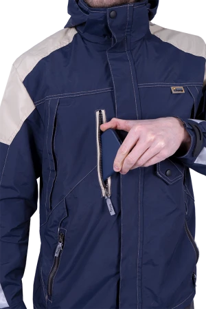 Куртка-штормовка РЕСПЕКТ, синий-бежевый Кур 907