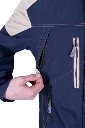 Куртка-штормовка РЕСПЕКТ, синий-бежевый Кур 907