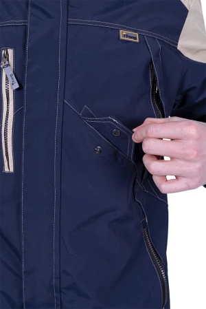 Куртка-штормовка РЕСПЕКТ, синий-бежевый Кур 907