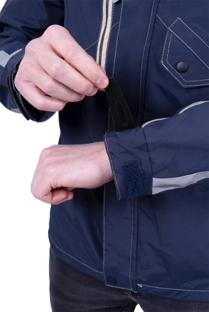 Куртка-штормовка РЕСПЕКТ, синий-бежевый Кур 907