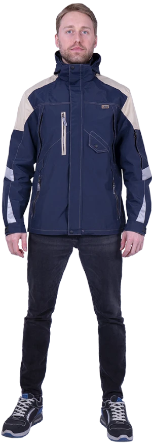 Куртка-штормовка РЕСПЕКТ, синий-бежевый