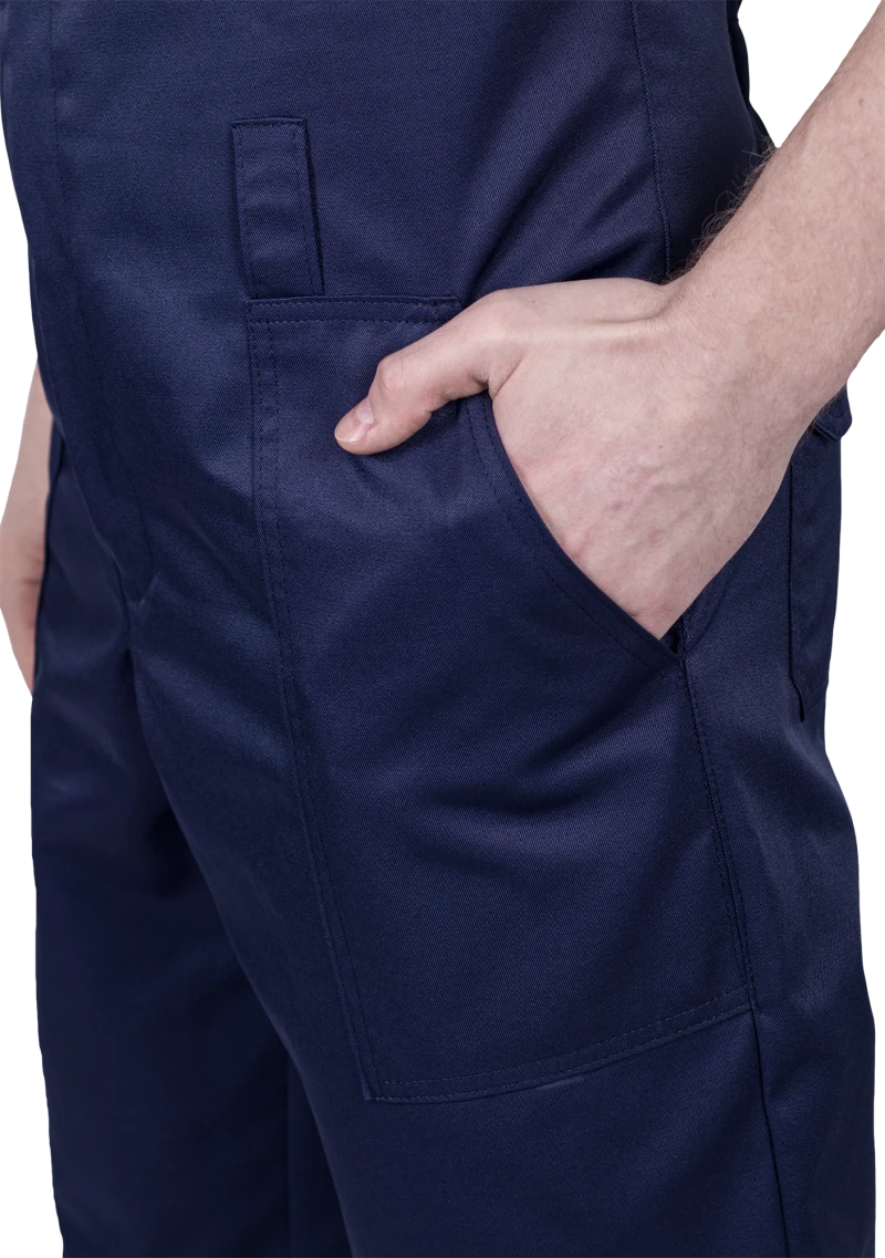 Костюм мужской ТЕХНИК от механических воздействий и ОПЗ (куртка, полукомбинезон), темно-синий/серый Кос 573