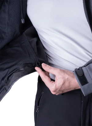 Куртка СОФТШЕЛЛ, серый-черный Кур 616