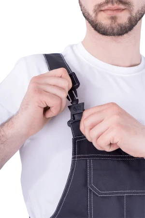 Полукомбинезон мужской ТУРБО SAFETY от механических воздействий и ОПЗ, темно-серый/чёрный Ком 669