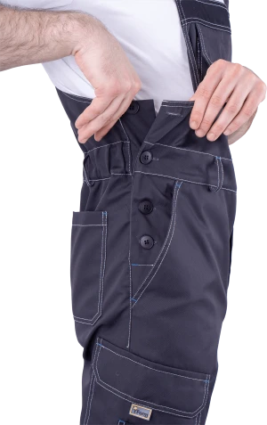 Полукомбинезон мужской ТУРБО SAFETY от механических воздействий и ОПЗ, темно-серый/чёрный Ком 669